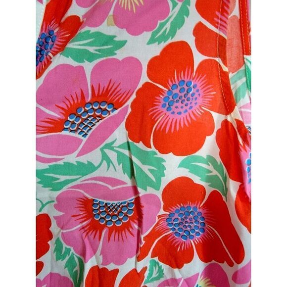 Theory Sz Petite-Small Tie Front Sleeveless Button-Up Blouse Hibiscus Floral Top - Picture 4 of 6